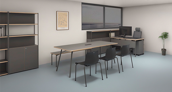 1인 오피스 3D 렌더링